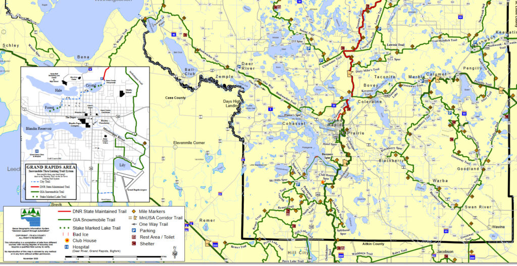 Click to view the Itasca County Snowmobile Map
